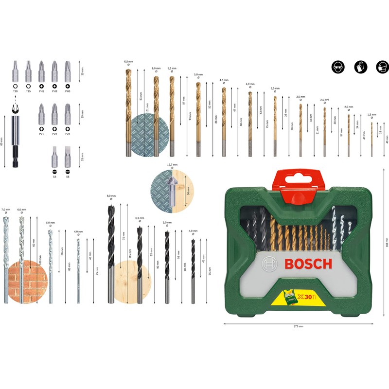 Bosch Accessories Bosch 30-Piece X-Line Titanium Drill and Screwdriver Set