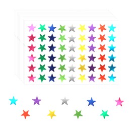 KINBOM 1080pcs Mini Star Stickers Bulk, Metallic Small Removable Reward Decals Foil Star Stickers for Kids Students Teachers (Multicolored, 0.5inch Diameter)