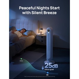 Dreo Smart Tower Fan for Bedroom, Floor Standing Bladeless Oscillating Fan with Remote, 9 Speeds, 4 Modes, 12H Timer, for Indoor Bedroom Home Office, WiFi Voice Control, Cruiser TF518S