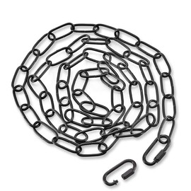 PEESIN 6 Feet Chandelier Chain, Black Chain for Hanging, Hanging Chain Extension with Connection Lock, Industrial Black Light Fixture Chain, for Chandelier, Plant, 50 BL