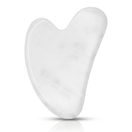 Gua Sha Stone Facial Tool, Natural Healing Crystal Massager for Face Body Skin Lifting Tool to Reduce Puffiness, Suitable for Beauty Care, Scraping and Spa Acupuncture Treatment Skincare Comfort - Color: Clear