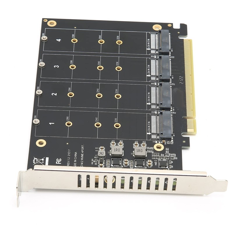 PCIE NVME Adapter Card, 4 Port M.2 SSD NVME (M
