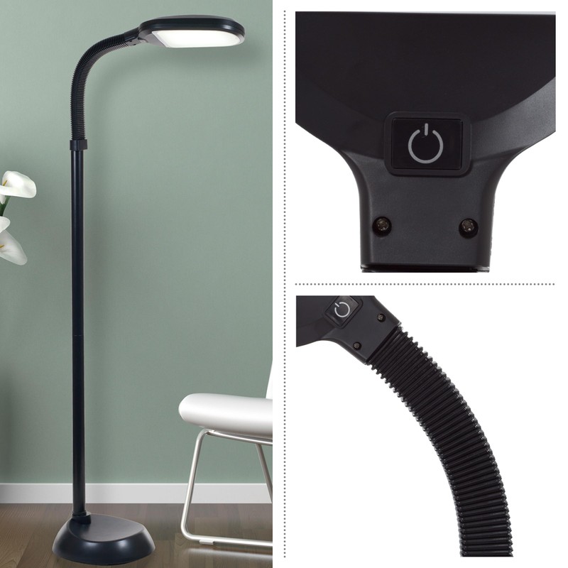 Lavish Home Adjustable LED Floor Lamp with Bendable Neck -