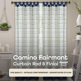 Decorative Window Curtain Rods with Finials, 28 to 48 Inches, 0.75 Diameter - Camino Fairmont - Lightweight & Easy to Install, Adjusts Telescopically to Fit Any Window by Achim Home Decor