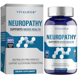 Nerve Savior for Neuropathy, 120 Capsules with 600mg Alpha Lipoic Acid, Benfotiamine & B12, for Discomfort in Feet, Hands, Legs, Back & Neck