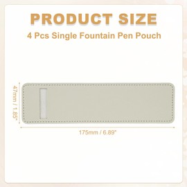 PATIKIL 7 Inch Pen Sleeve Case, 4Pcs PU Leather Pen Pouch Single Fountain Pouch Protective Cover Holder for Office Ballpoint Pencils Touch, Gray