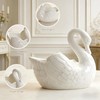 White Ceramic Swan Planter 4.4in (2 Pack) Succulent Small Plant