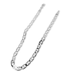 925 Sterling Silver Mens 4mm Anchor Mariner Chain Bracelet For Men