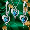 Jewellery Set for Women Heart with Crystals Earrings Silver 925