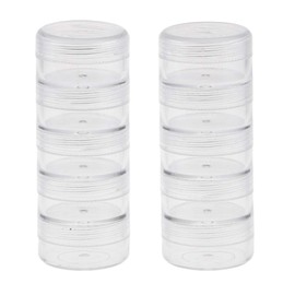 Clear Empty 10 Gram/ 10ML Plastic Pot Jars, Cosmetic Containers With Lids, Stackable, 10 Boxes, Jewelry Bead Storage Container Box