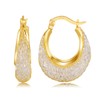 SayovatBek 14K Gold Plated 23–25mm Lightweight Mesh Hoop Earrings for