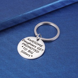 New Big Sister Keychain for Girls, Future Soon to Be Sister Key Chain, 2nd Baby Pregnancy Announcement Sibling Reveal Gift Get Promoted to Big Sister