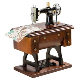 Mr.Winder Sewing Machine Music Box Gift, Wooden Vintage Musical Box Christmas Anniversary Birthday Gifts for Mom Wife Grandma Friend Wind Up Mechanical Melody Fur Elise