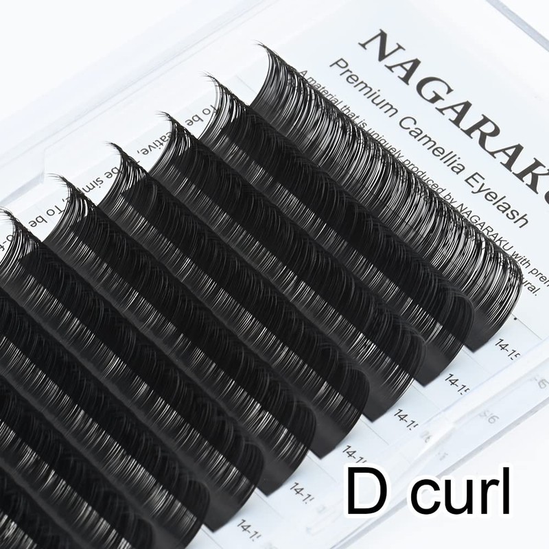 NAGARAKU Eyelash Extensions Individual Eyelashes 0.05 D Curl 10-11-12 mm
