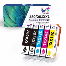 ONLYU PGI-280 XXL CLI-281 XXL Ink For Canon Pixma TR6320 TS6300 TS8120 TR7520 lot - 1 Pack (PGI-280XXL BLACK)
