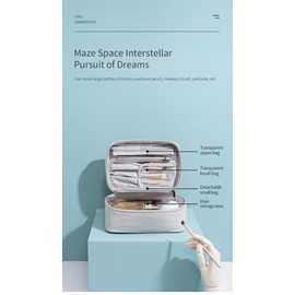 CHANXIUZAI Ladies' Makeup Bag, Portable Travel Makeup Bag, Built-in Detachable Small Bag, Large Capacity Detachable and Easy to Store Makeup Bag (Coffee)