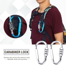 Travel Bag Luggage Security Locking Carabiner Padlock with 3 Digits Combination Lock Padlock