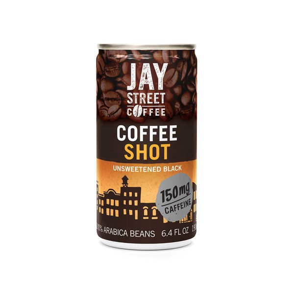 Jay Street Coffee, Coffee Shot, Unsweetened Black, 6.4 Ounce (Pack of 20)