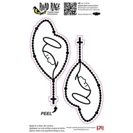 Bad Fish Custom Decals - 2 Pack Virgin Mary in Rosary Sticker – Show Off Your Faith - Premium Gloss Permanent Vinyl (2)