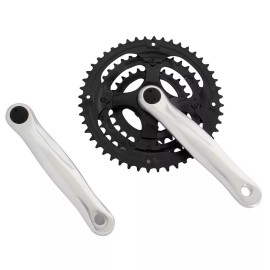 PRO+ NEW! PRO+ 170MM LONG GENUINE ALLOY CRANKSET 48/38/28T IN BLACK/SILVER