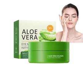 Aloe Vera Eye Pads, Collagen Eye Pads, Moisturising Aloe Vera Eye Pads, Anti-Ageing Eye Pads with Aloe Vera, Fights Dark Circles, Eye Bags, Wrinkles, Dark Circles and Puffiness - Pack of 60