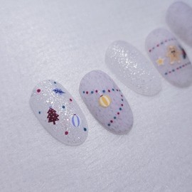 Gingerbread Winter Garden Handmade Nail Tips - Coffin Midi / 진저브래드 겨울정원 수제네일팁 - 코핀미디