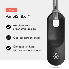 überleben Zünden Survival Fire Starter - Ferro Rod & Striker w/Wood Handle, Lanyard, Multi-Tool (15,000+ Strikes) Thick Ferrocerium Fint & Steel - Fire Igniter, Camping Essentials, Hiking Accessories