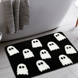 Casasphere Ghost - Alfombra de baño antideslizante, lavable a máquina, alfombra gótica de 31 x 20 pulgadas, para puerta delantera, recámara, cocina