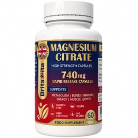 Magnesium Supplement 740mg 60 Vegan Capsules High Absorption