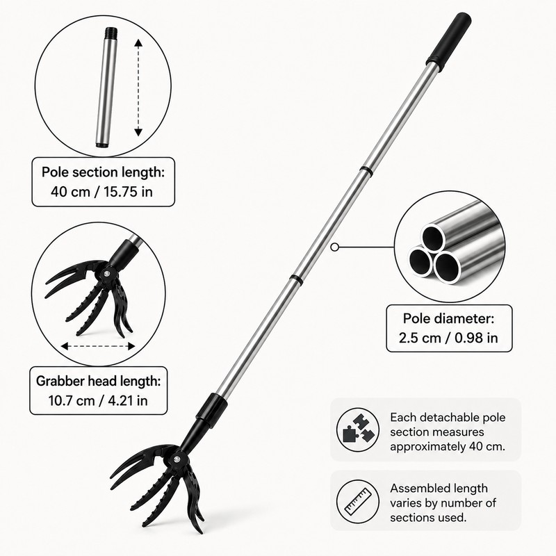 Stand-Up Weed Puller for Garden – 45-Inch Adjustable 4-Claw Root