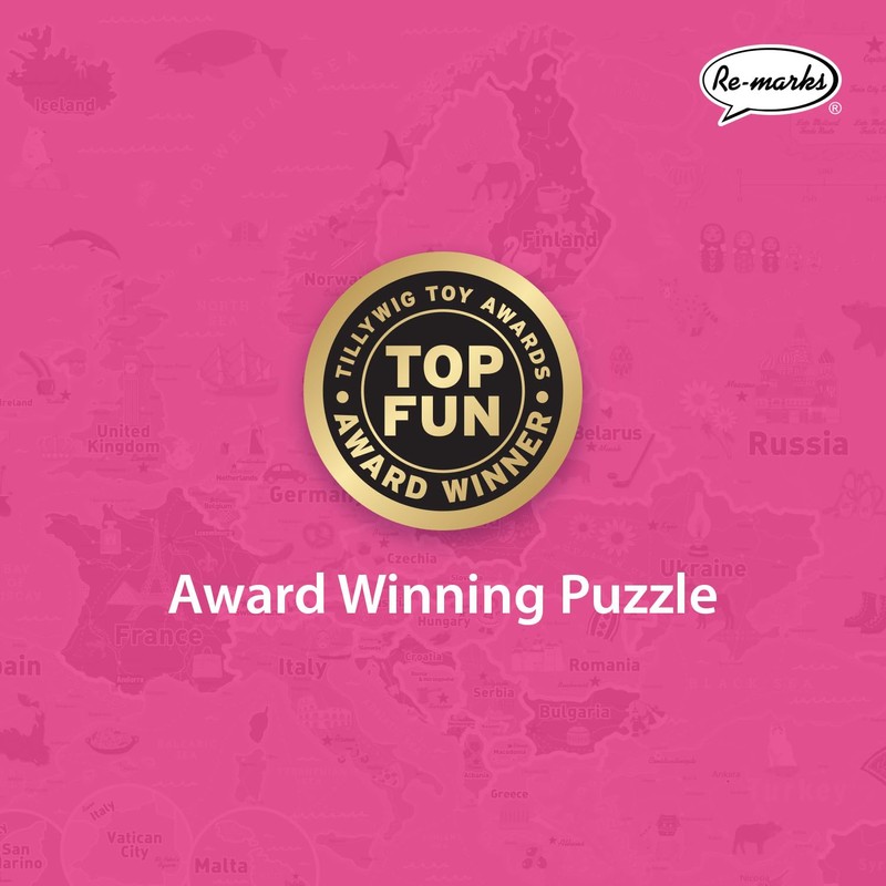 Re-marks Map of Europe Deluxe Jigsaw Puzzle with Whimsy Pieces