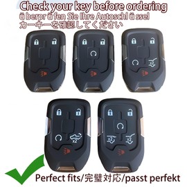 wnilian Keychain keyshell Compatible with gmc Key fob Cover Case Protector Suburban Tahoe GMC Terrain Yukon Yukon XL Accessories