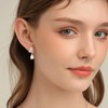 Mikovivi Pearl Drop Earrings for Women, Gold Rhinestones Bridal Pearl