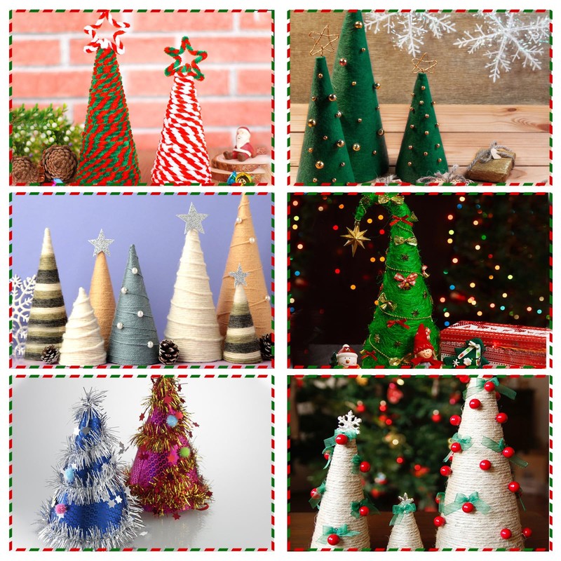 KEAGAN 9PCS Paper Mache Cones Open Bottom Extra Thick Cardboard