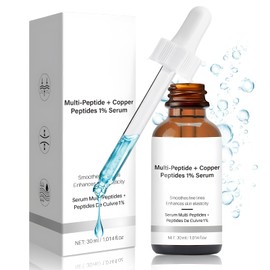 Multi-peptide Copper Peptides 1%, Multitechnology Peptide Serum, Kupfer Copper Peptide Serum mit Hyaluronsäure, Feine Textur, Zieht Schnell Ein für Feine Linien und Elastizität Der Haut, 30ml