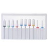 Wanmu 10Pcs Ceramic Nail Drill Bits, 3/32 Professional Acrylic Nail