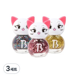 Bably Cat Children's Nail Polish 3-Piece Set, C, 3 Sets / 바블리 냥이 어린이 매니큐어 3종 세트, C, 3세트