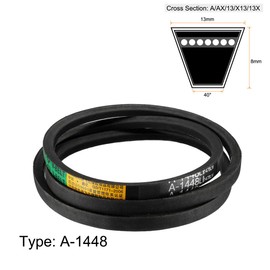 sourcing map A1448 V-Belts 1448mm Inner Girth 13mm Top Width 8mm Thickness A-Section Rubber Drive Transmission Belt