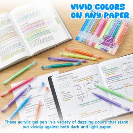 Acrylic Gel Pens, 1.0mm Fine Point Gel Paint Pens for Journaling Note Taking, Pack of 24Ink Color: 24 Pieces