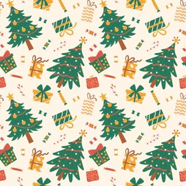 HLNIUC Merry Christmas Wallpaper,Holiday Wall Decals, Xmas Tree Wallpaper (17"X118") Vintage Christmas Gifts Wrapping Paper for Kids, Candy Canes Stickers, Winter Decor for Home Xmas Party Decoration