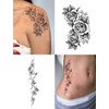 UBICA Floral Semi Permanent Tattoo Realistic Rose Temporary Tattoo 2