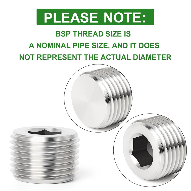 TAISHER 10 Pcs 304 Stainless Steel Internal Hex Thread Socket
