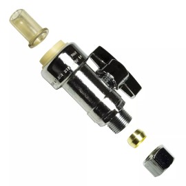 BrassCraft, Homewerks, SharkBite Miiflex 1/4 Turn Push Fit Straight Angle Stop Brass 1/2"Nom x 3/8"OD Comp 4 Pack