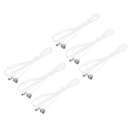 MECCANIXITY Pull Cord for Ceiling Switch, Light Pull Cord String Ceiling Fan String with Connector Pull Chain Extension, White Silver, Pack of 6