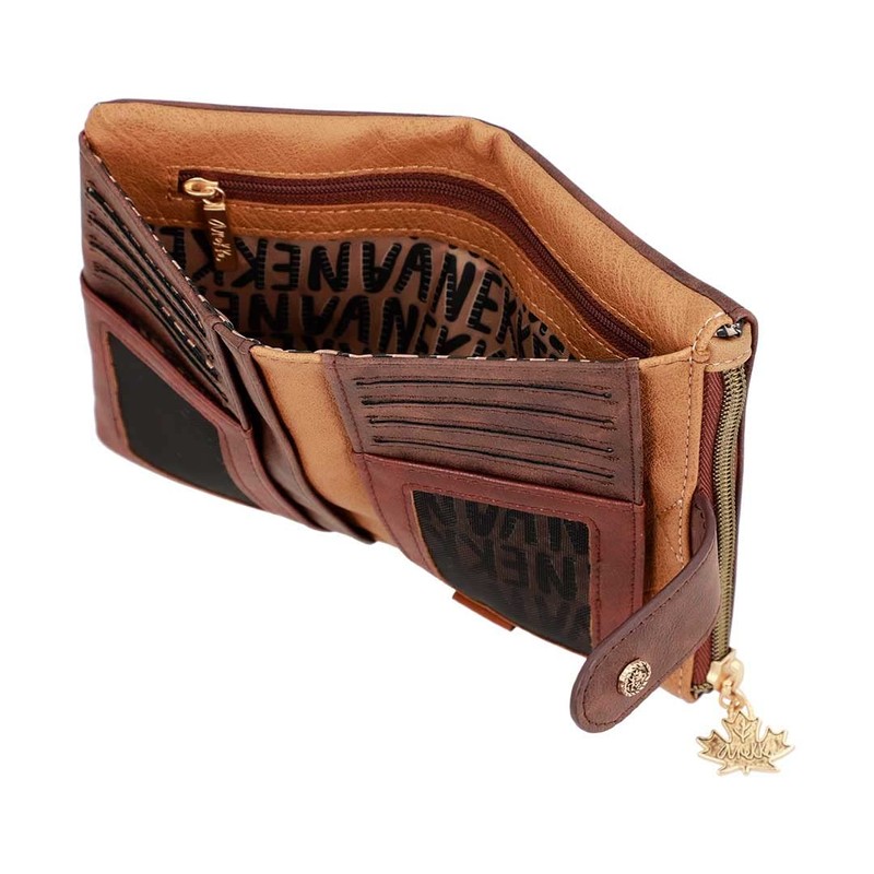 Anekke Ladies Purse 14 cm Brown Suede Pouch, brown