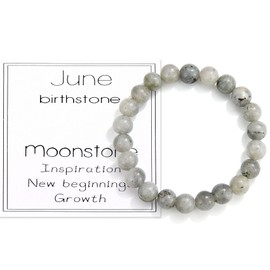 CERSLIMO Birthday Gifts for Her - June Birthstone Moonstone Bracelet Birthday Gift for Women Men Daughter Mum Nana Sister Granddaughter Niece Jewellery for Valentines Anniversary
