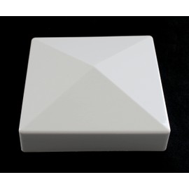 True 5x5 (127mm x 127mm) Plastic Pyramid Vinyl Fence Post Cap Black or White Multiple Quantities for True Actual 5" x 5" Vinyl Posts (1, White)