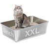 EGMEHOAD Stainless Steel Litter Box,XXL Metal Cat Litter Box for