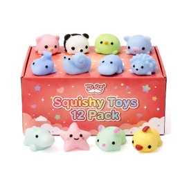 Mr. Pen- Pastel Animal Squishy Toys, 12 Pack, Washable Twistable Stretchy Squishies, Soft Stress Relief Sensory Toys for Squeezing,, Party Favors & Classroom Rewards