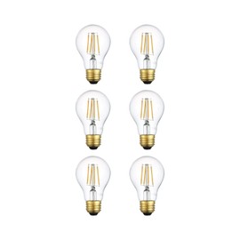 Elitco Lighting LED 3000K Nostalgic Filament 6 Watts 600 lumens A19 Light Bulb (Pack of 6)
